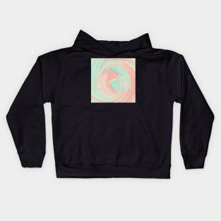 Swirl of Crystal Lines Of Pastel Orange and Green Kids Hoodie